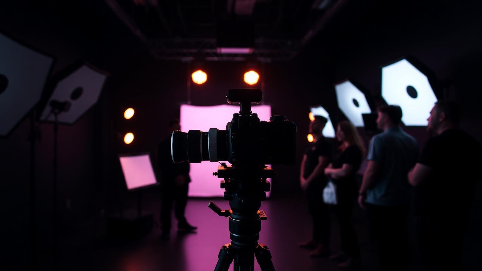 Dreamweave Digital production crew on a cinema shoot set with lighting and camera rig